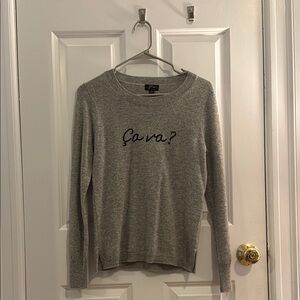 Gray Sweater with Embroidered Detail